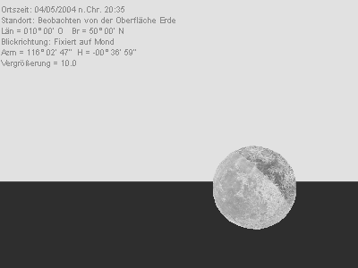Ablauf der Mondfinsternis am 04.05.04  für 50°N/10°E